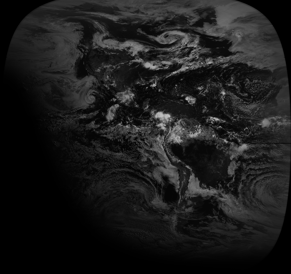 Geographic Full Disk GOES-16 Sample Image